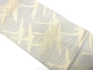 紗　群鶴模様織り出し　名古屋帯